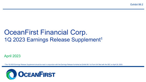 Miniature OceanFirst Financial Rapport trimestriel 2023-q1