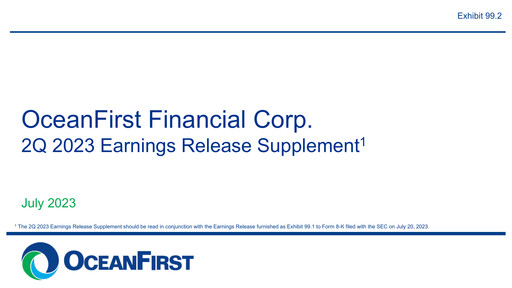 Miniature OceanFirst Financial Rapport trimestriel 2023-q2