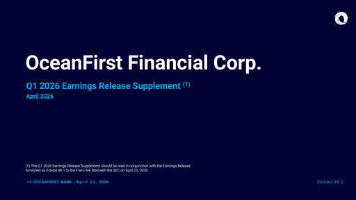 Miniature OceanFirst Financial Rapport trimestriel 2026-q1