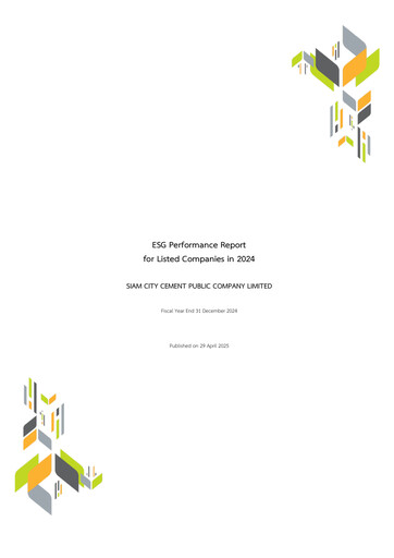 Miniature Siam City Cement (INSEE) Rapport ESG 2024