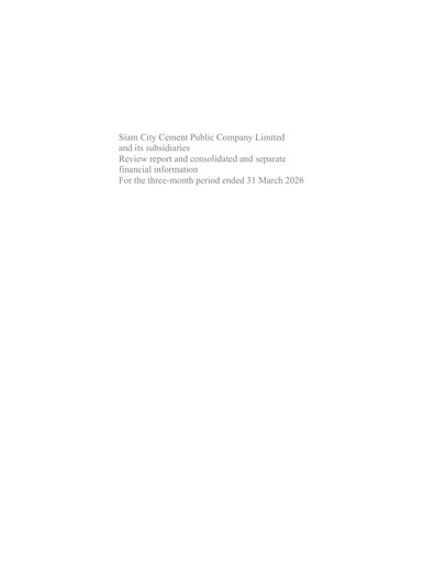 Thumbnail Siam City Cement (INSEE) Quarterly Report 2026-q1