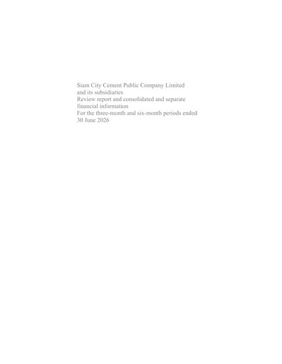 Thumbnail Siam City Cement (INSEE) Quarterly Report 2026-q2