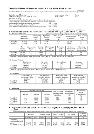 Thumbnail Oriental Land Financial Statement 2007