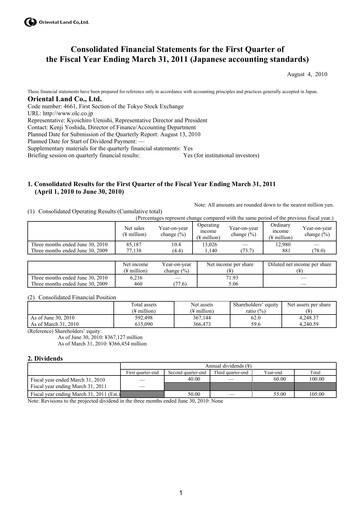 Thumbnail Oriental Land Financial Statement 2010-q1