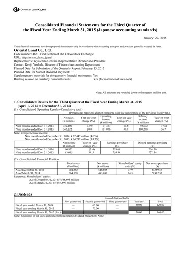Thumbnail Oriental Land Financial Statement 2014-9m