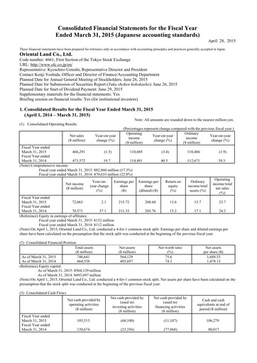 Thumbnail Oriental Land Financial Statement 2014