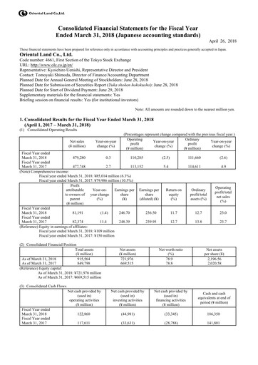 Thumbnail Oriental Land Financial Statement 2017