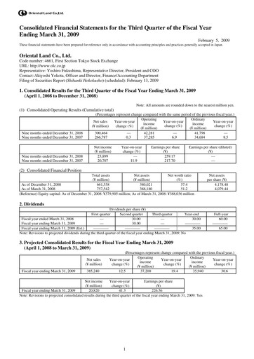 Thumbnail Oriental Land Quarterly Report 2009-q3