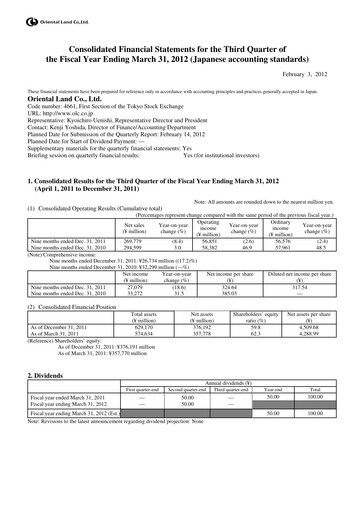Thumbnail Oriental Land Quarterly Report 2012-q3