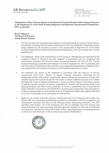 Thumbnail Orient Electric
 Quarterly Report 2021-q1