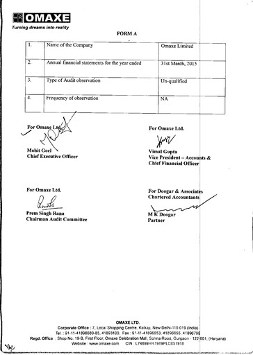 Vorschaubild Omaxe
 Jahresbericht 2014-2015
