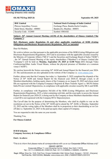 Vorschaubild Omaxe
 Jahresbericht 2024-2025