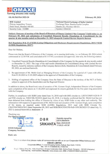 Thumbnail Omaxe
 Quarterly Report 2023-q3