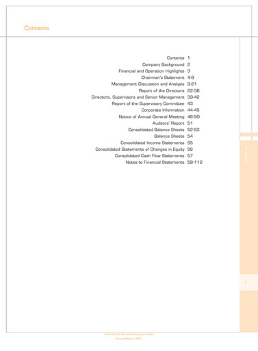 Thumbnail Anhui Conch Cement Annual Report 2001