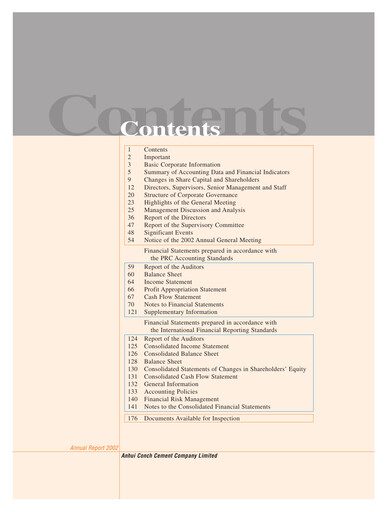 Thumbnail Anhui Conch Cement Annual Report 2002