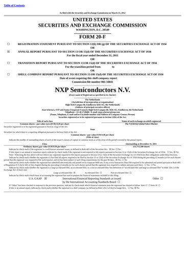 Thumbnail NXP Semiconductors Annual Report 2011