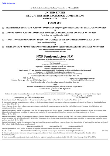 Thumbnail NXP Semiconductors Annual Report 2013