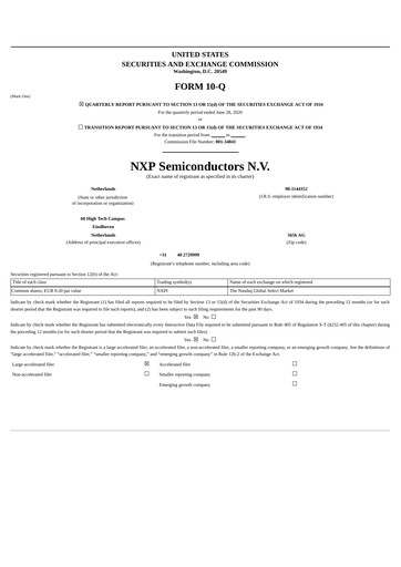 Vorschaubild NXP Semiconductors Quartalsbericht 2020-q2