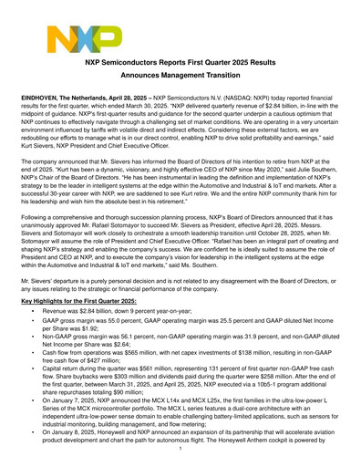 Thumbnail NXP Semiconductors Quarterly Report 2025-q1