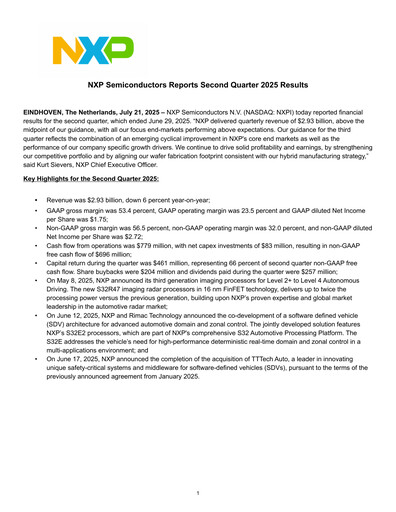 Thumbnail NXP Semiconductors Quarterly Report 2025-q2