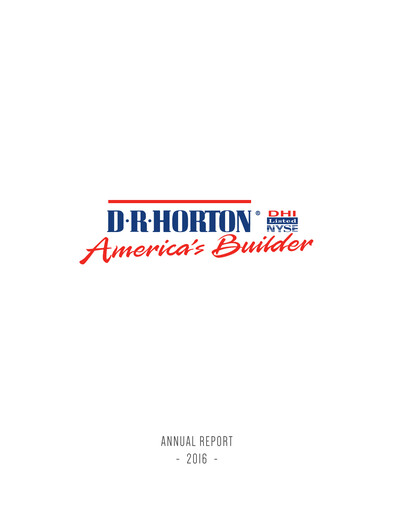 Thumbnail D. R. Horton
 Annual Report 2016
