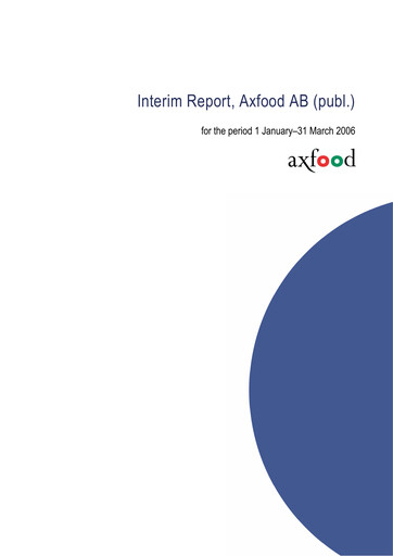 Thumbnail Axfood Quarterly Report 2006-q1