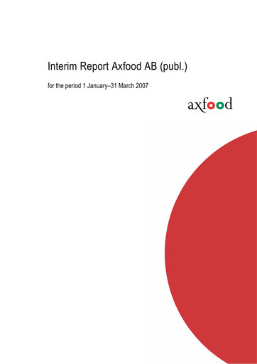 Thumbnail Axfood Quarterly Report 2007-q1