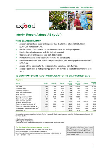 Thumbnail Axfood Quarterly Report 2013-q3