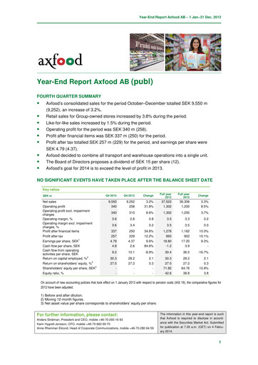 Thumbnail Axfood Quarterly Report 2013-q4