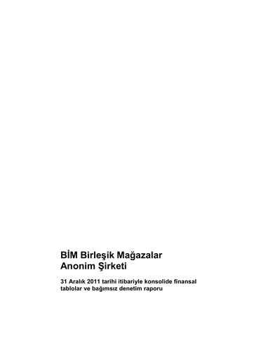 Thumbnail BİM Birleşik Mağazalar Financial Statement 2011