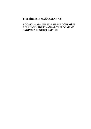 Thumbnail BİM Birleşik Mağazalar Financial Statement 2025