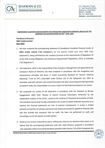 Thumbnail NBCC India Quarterly Report 2020-q1