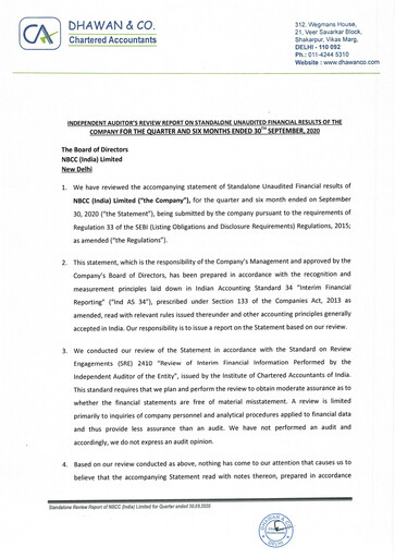 Thumbnail NBCC India Quarterly Report 2020-q2