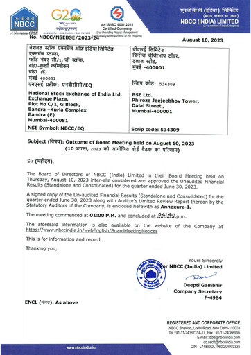 Thumbnail NBCC India Quarterly Report 2023-q1