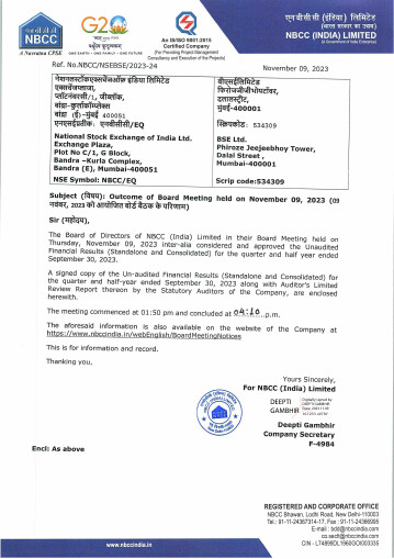 Thumbnail NBCC India Quarterly Report 2023-q2