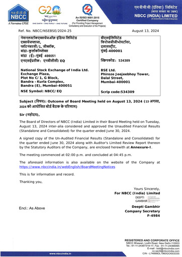 Thumbnail NBCC India Quarterly Report 2024-q1
