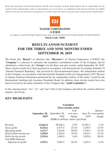 Thumbnail Xiaomi Financial Statement 2019-9m