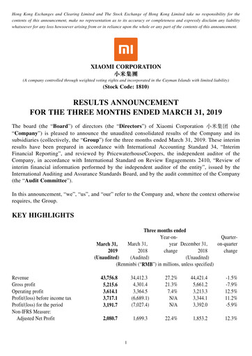 Thumbnail Xiaomi Financial Statement 2019-q1