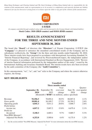 Thumbnail Xiaomi Financial Statement 2024-9m