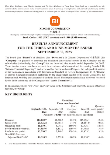 Thumbnail Xiaomi Financial Statement 2025-9m