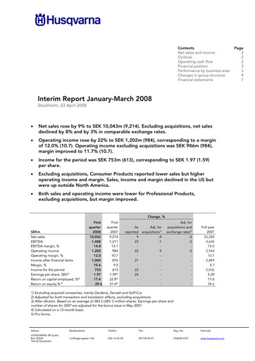 Thumbnail Husqvarna Quarterly Report 2008-q1