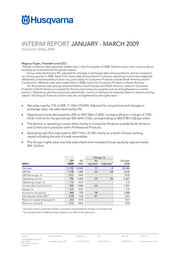 Thumbnail Husqvarna Quarterly Report 2009-q1