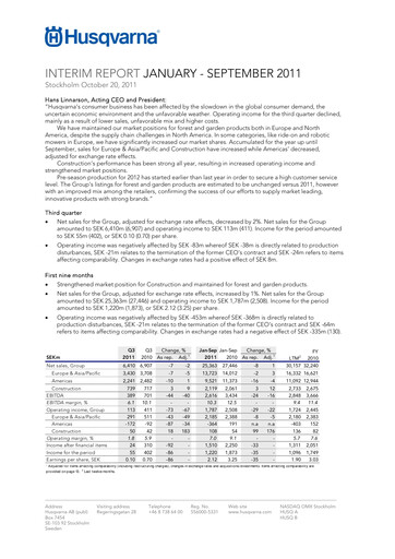 Thumbnail Husqvarna Quarterly Report 2011-q3