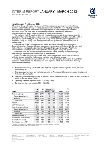 Thumbnail Husqvarna Quarterly Report 2012-q1