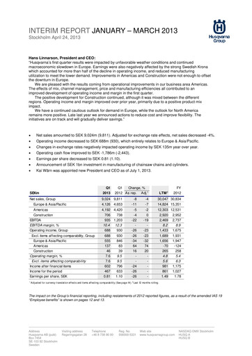 Thumbnail Husqvarna Quarterly Report 2013-q1
