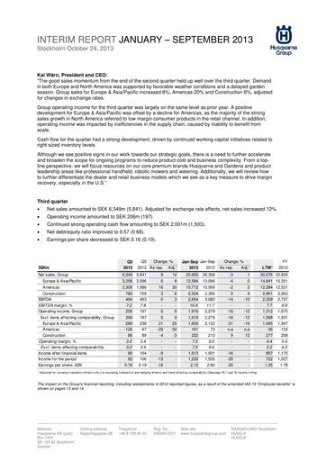 Thumbnail Husqvarna Quarterly Report 2013-q3