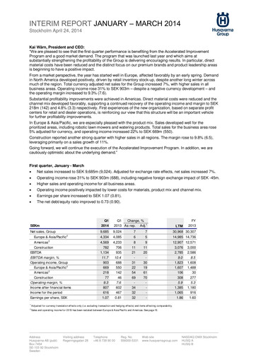 Thumbnail Husqvarna Quarterly Report 2014-q1