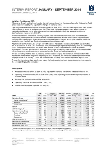 Thumbnail Husqvarna Quarterly Report 2014-q3