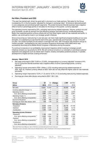 Thumbnail Husqvarna Quarterly Report 2019-q1