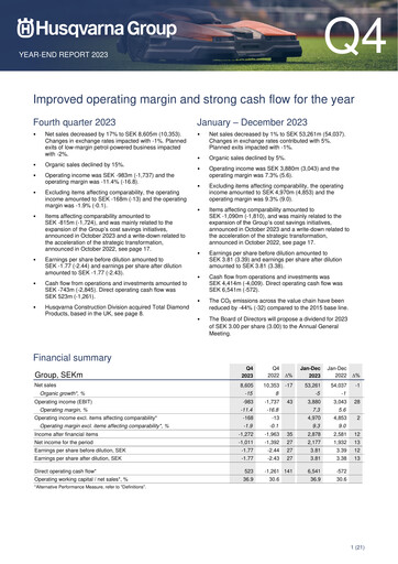 Thumbnail Husqvarna Quarterly Report 2023-q4